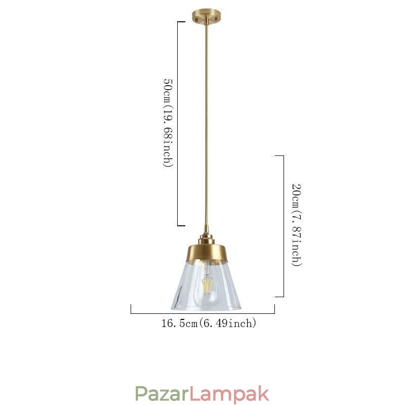 Nordic Retro függőlámpa üvegernyő otthoni világítás sárgaréz lámpatartó lámpa