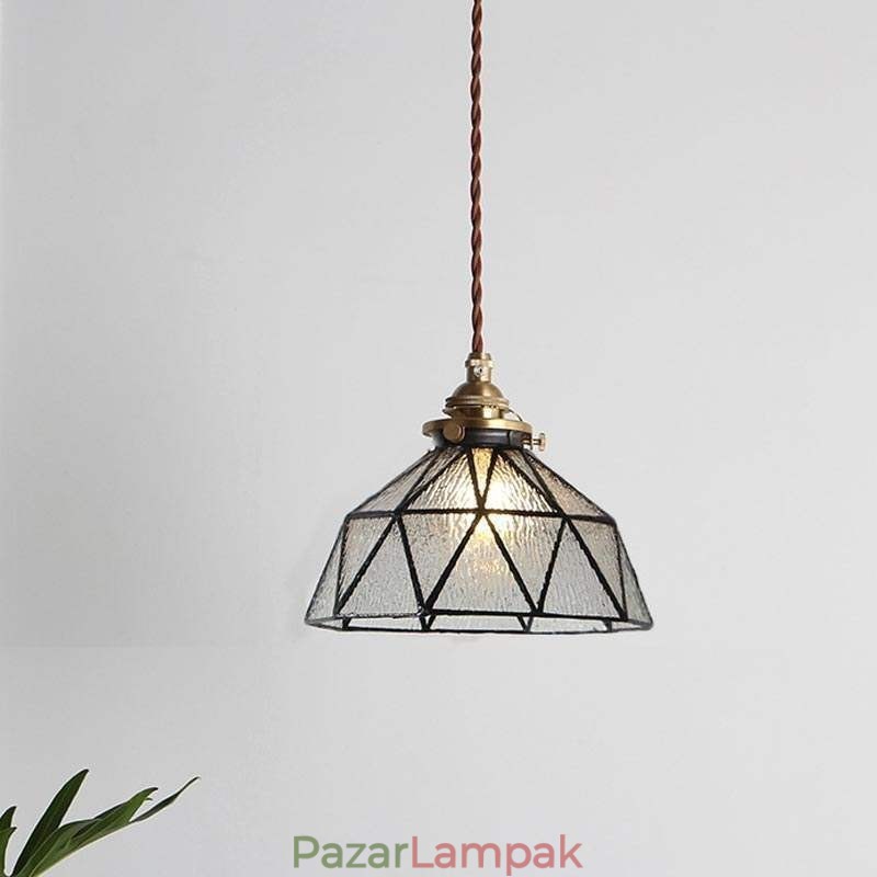 Geometrikus ólomüveg függeszték
