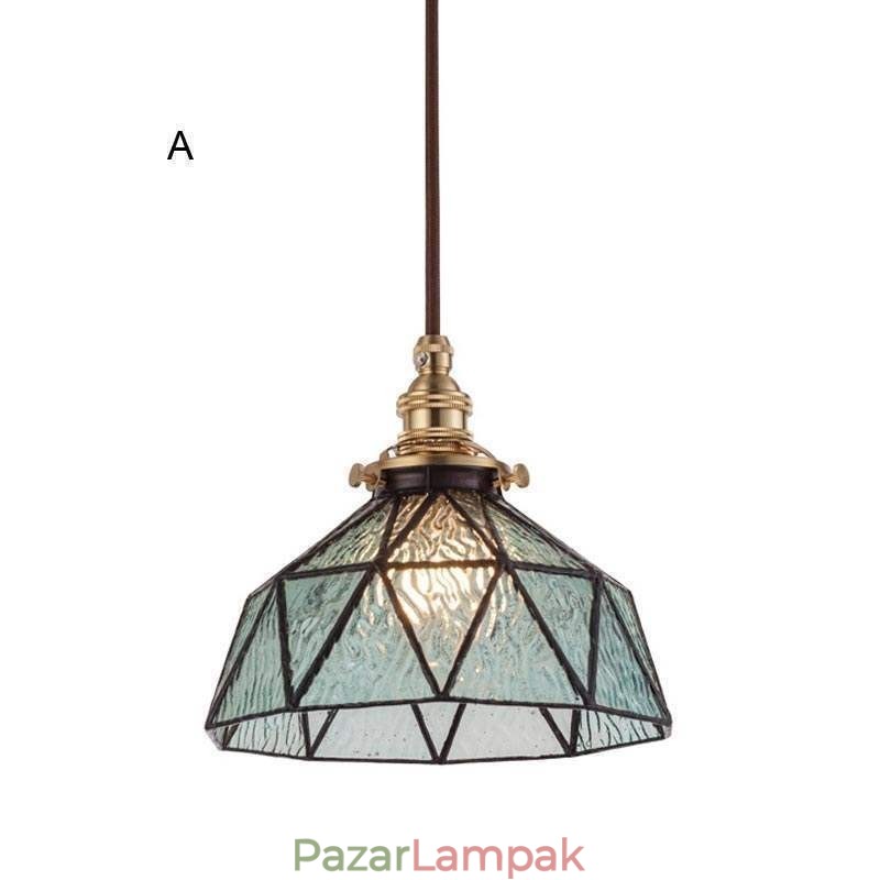 Geometrikus ólomüveg függeszték