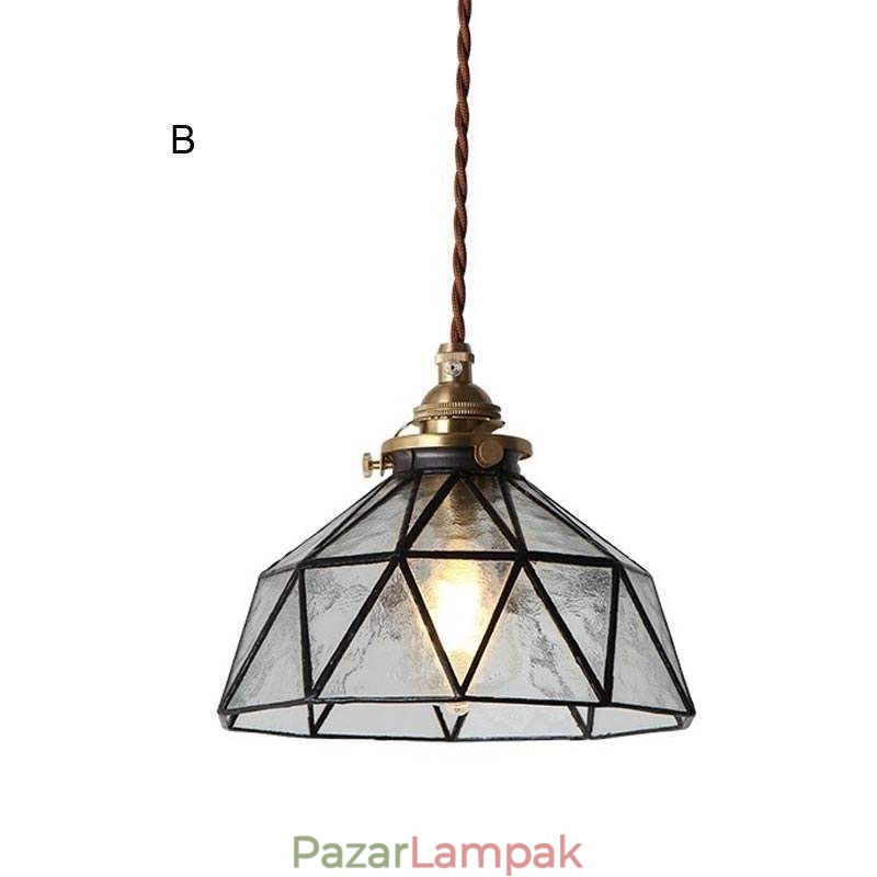 Geometrikus ólomüveg függeszték