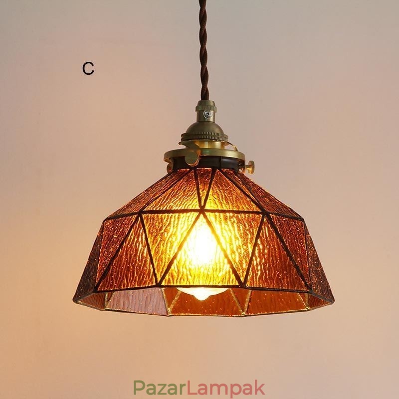 Geometrikus ólomüveg függeszték