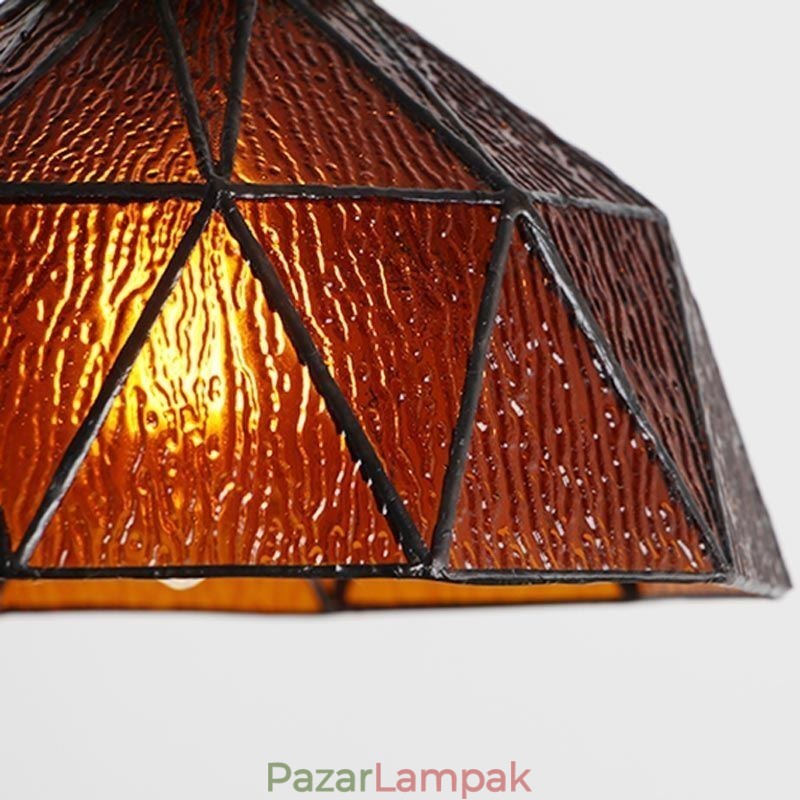 Geometrikus ólomüveg függeszték