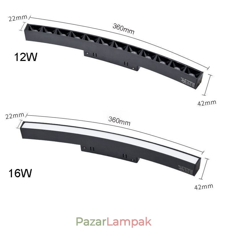 Kör alakú sínlámpa mágneses süllyesztett sín lámpatest 150cm