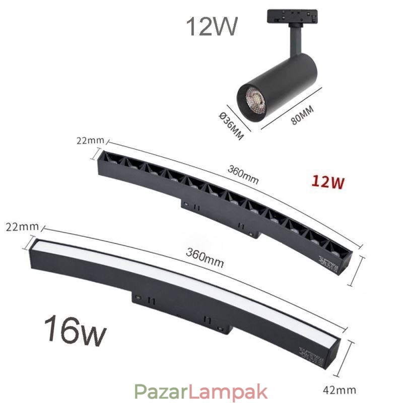 Kör alakú mágneses sínlámpa Süllyesztett spotlámpa dekoratív lámpa 150cm