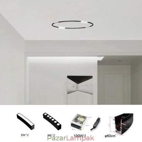Kör alakú sínlámpa Mágneses süllyesztett spotlámpa dekoratív lámpa 60cm Kör alakú sínlámpa Mágneses süllyesztett spotlámpa dekoratív lámpa 60cm