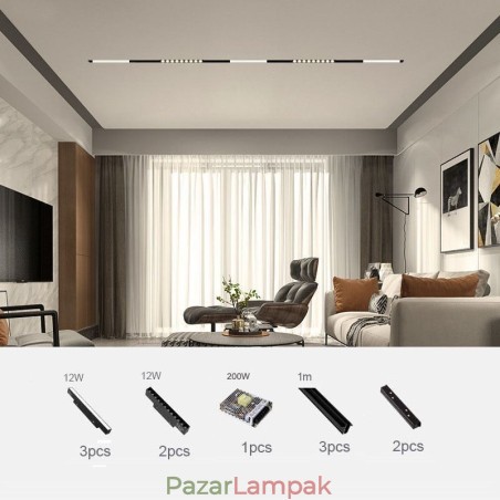 Mágneses sínlámpa Süllyesztett spotlámpa dekoratív lámpa 3M 36V Mágneses sínlámpa Süllyesztett spotlámpa dekoratív lámpa 3M 36V