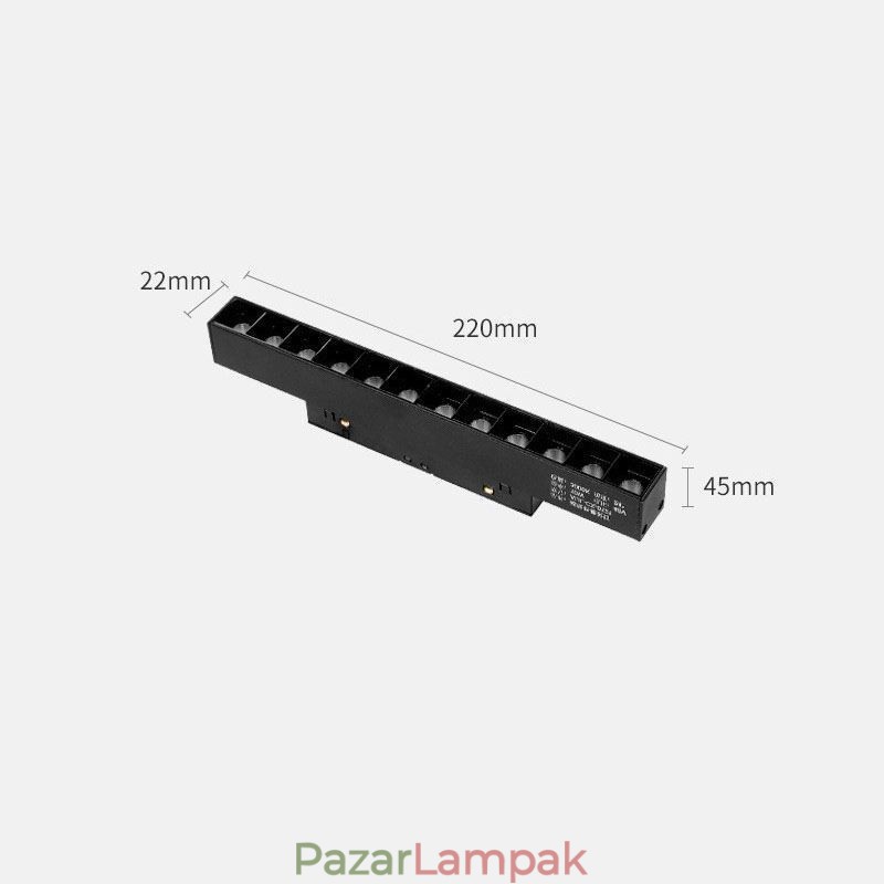 Mágneses sínlámpa Süllyesztett spotlámpa dekoratív lámpa 3M 36V