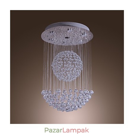 Modern, modern Crystal króm csillár süllyesztett rögzítés Modern, modern Crystal króm csillár süllyesztett rögzítés