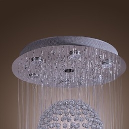 Modern, modern Crystal króm csillár süllyesztett rögzítés