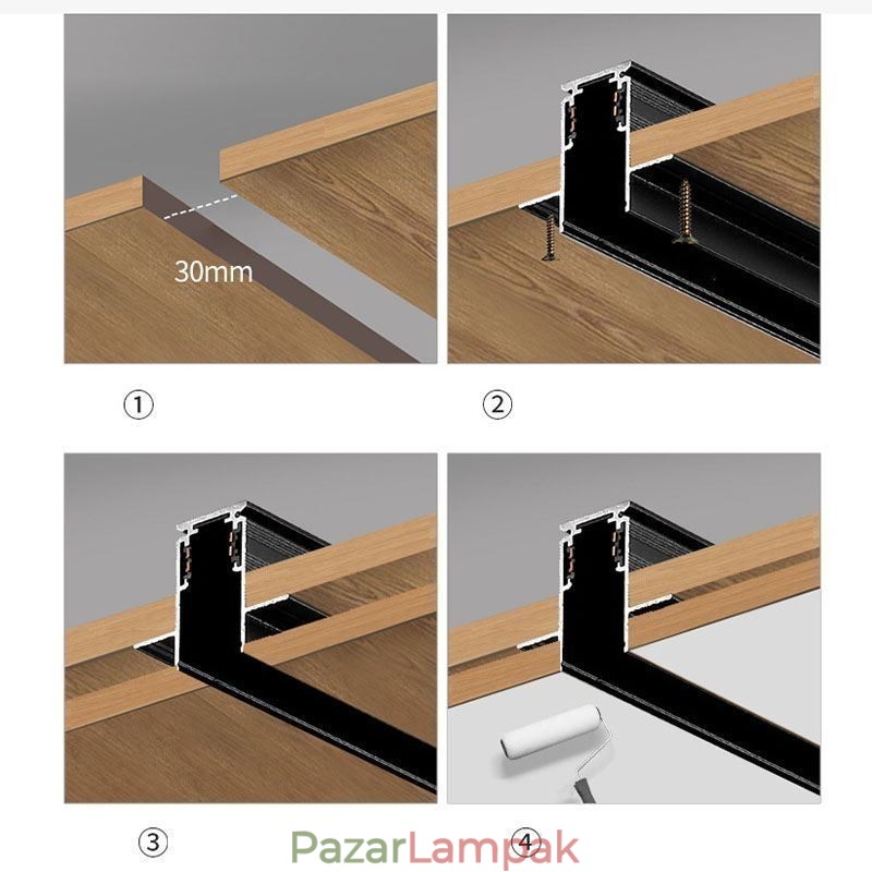 Mágneses sínlámpa Süllyesztett spotlámpa dekoratív lámpa 6M*2