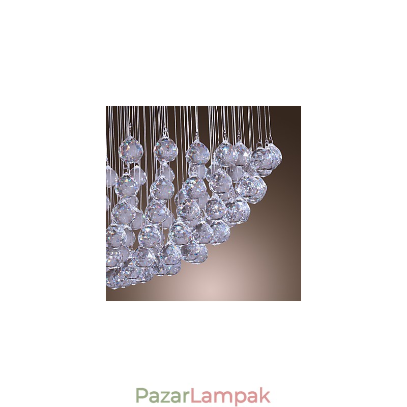 Modern, modern Crystal króm csillár süllyesztett rögzítés