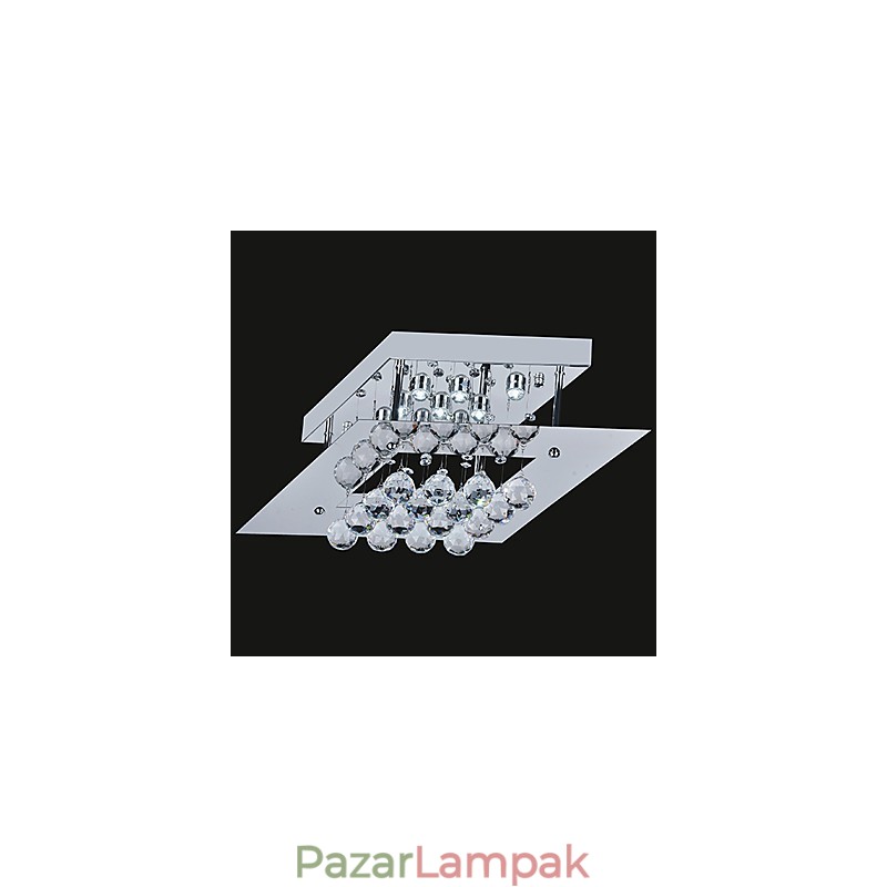 Modern, modern kristályból galvanizált fém süllyesztett tartó