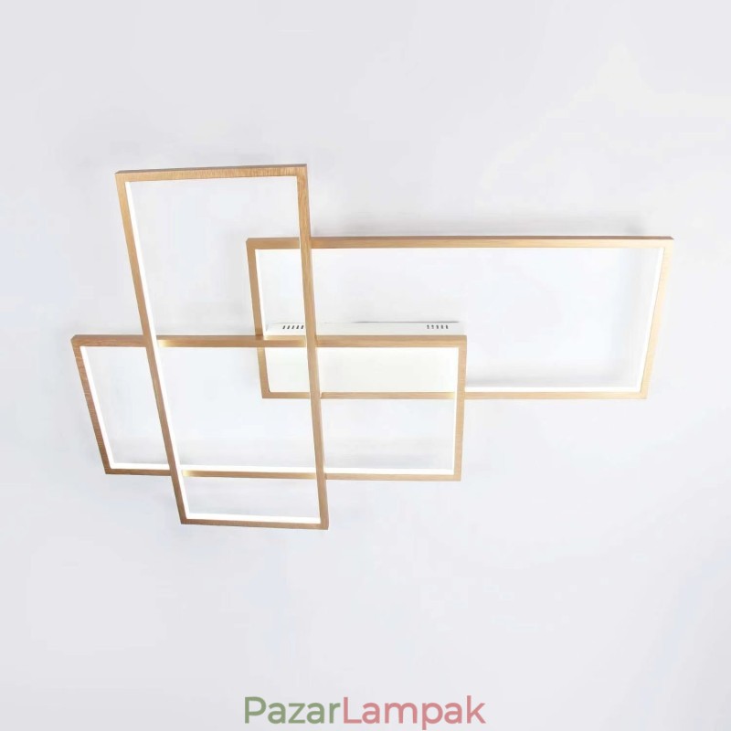 Arany modern kortárs alumínium festésű mennyezeti lámpa süllyesztett lámpa távirányítós fényerőszabályzóval nappali hálószobához (fali lámpaként is használható)