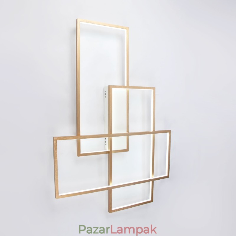 Arany modern kortárs alumínium festésű mennyezeti lámpa süllyesztett lámpa távirányítós fényerőszabályzóval nappali hálószobához (fali lámpaként is használható)