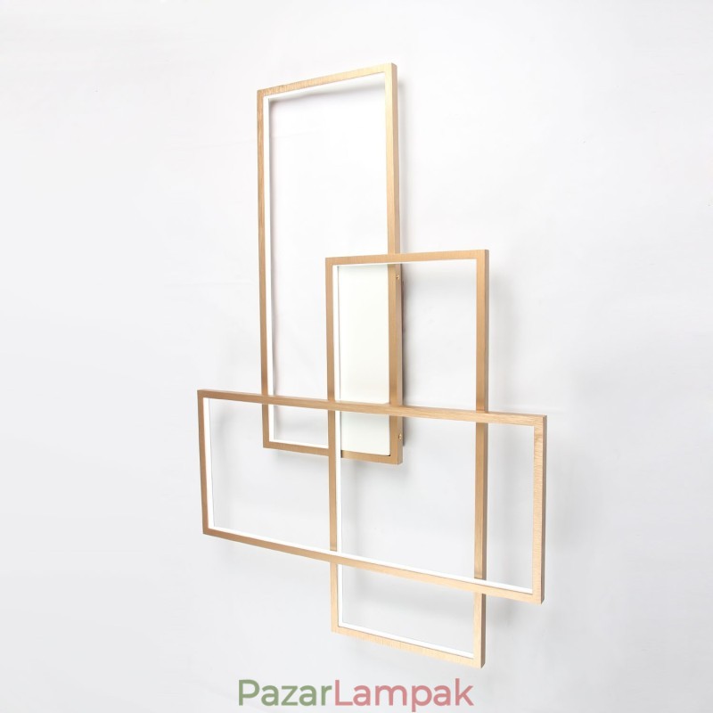 Arany modern kortárs alumínium festésű mennyezeti lámpa süllyesztett lámpa távirányítós fényerőszabályzóval nappali hálószobához (fali lámpaként is használható)
