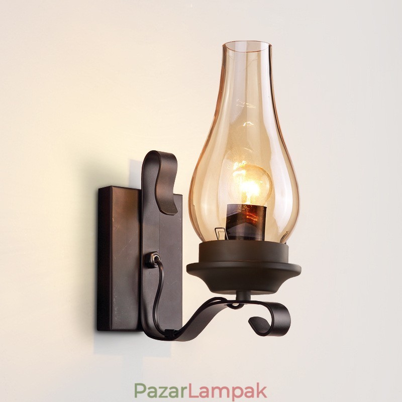 Retro rusztikus északi üveg fali lámpa hálószoba éjjeli fali lámpák vintage ipari fali lámpatestek