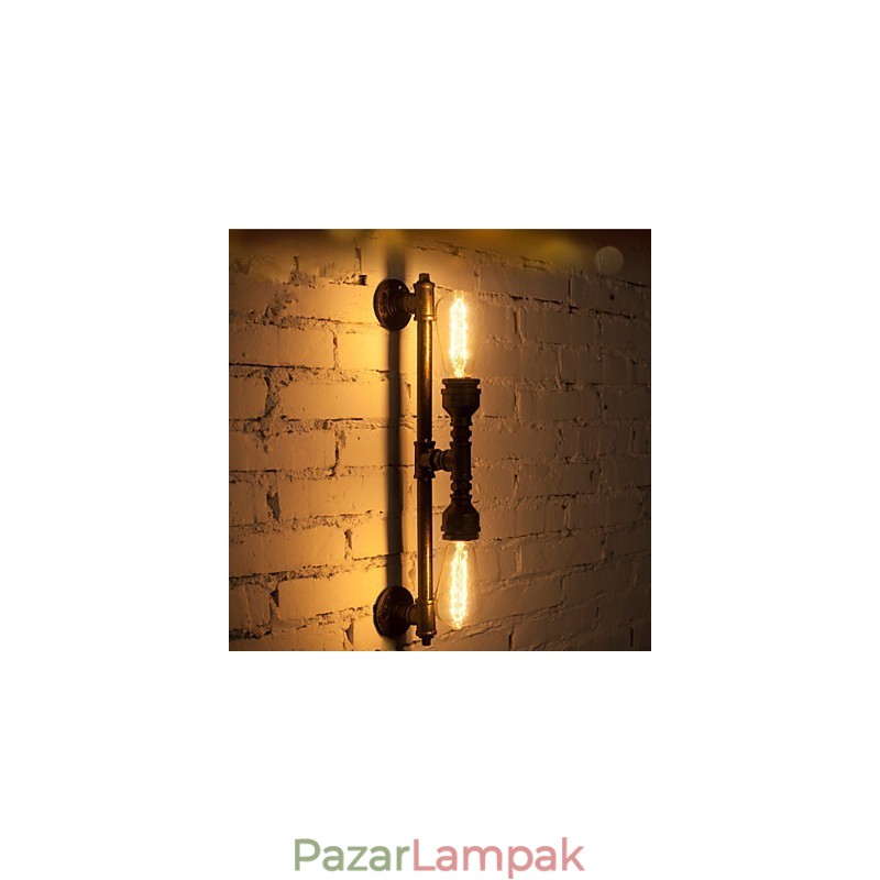 Wroguht Vas vízcső fali lámpa Vintage folyosói lámpák Loft vas fali lámpa Edison izzólámpa FJ DB2 046A0