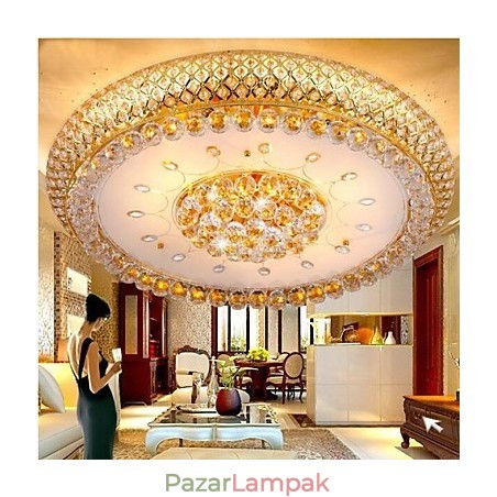 Kerek kristály abszorpciós kupola mennyezeti lámpa átmérője 80 cm, 15 izzót tartalmaz