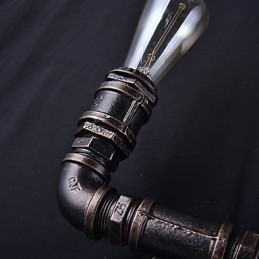 2 Lights Vintage fém vízcső fali lámpa Edison izzóval