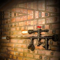 Vintage Ipari Fali lámpa Fürdőszoba Konyha Étkező Pipe Edison Light Luxus Étkező Bár Lamparas FJ DB2 014A0