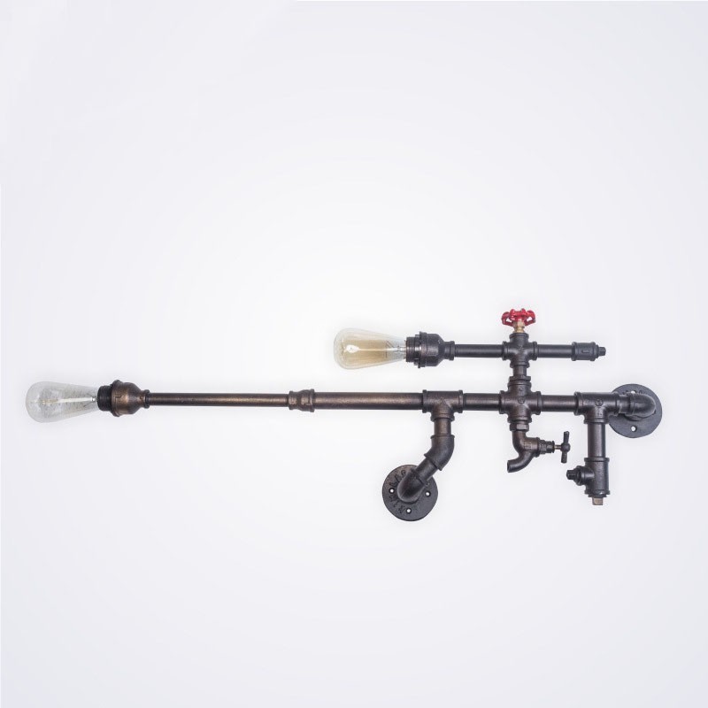 Vintage Ipari Fali lámpa Fürdőszoba Konyha Étkező Pipe Edison Light Luxus Étkező Bár Lamparas FJ DB2 014A0