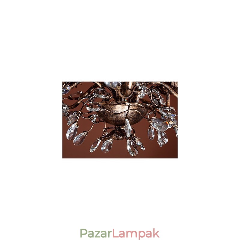 Vintage gyertya stílusú antik sárgaréz fém csillár
