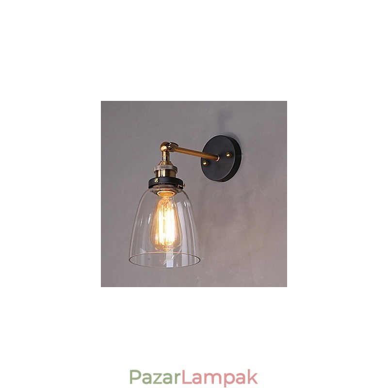 Ipari Edison Simplicity Üveg Falikar Fém talpsapka Ebédlő Tanulmány Iroda Folyosó Falra szerelhető lámpa