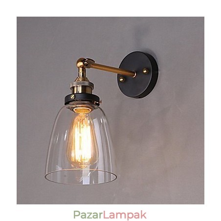 Ipari Edison Simplicity Üveg Falikar Fém talpsapka Ebédlő Tanulmány Iroda Folyosó Falra szerelhető lámpa Ipari Edison Simplicity Üveg Falikar Fém talpsapka Ebédlő Tanulmány Iroda Folyosó Falra szerelhető lámpa