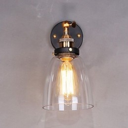 Ipari Edison Simplicity Üveg Falikar Fém talpsapka Ebédlő Tanulmány Iroda Folyosó Falra szerelhető lámpa