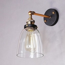 Ipari Edison Simplicity Üveg Falikar Fém talpsapka Ebédlő Tanulmány Iroda Folyosó Falra szerelhető lámpa