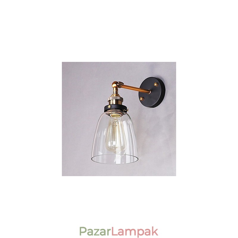 Ipari Edison Simplicity Üveg Falikar Fém talpsapka Ebédlő Tanulmány Iroda Folyosó Falra szerelhető lámpa