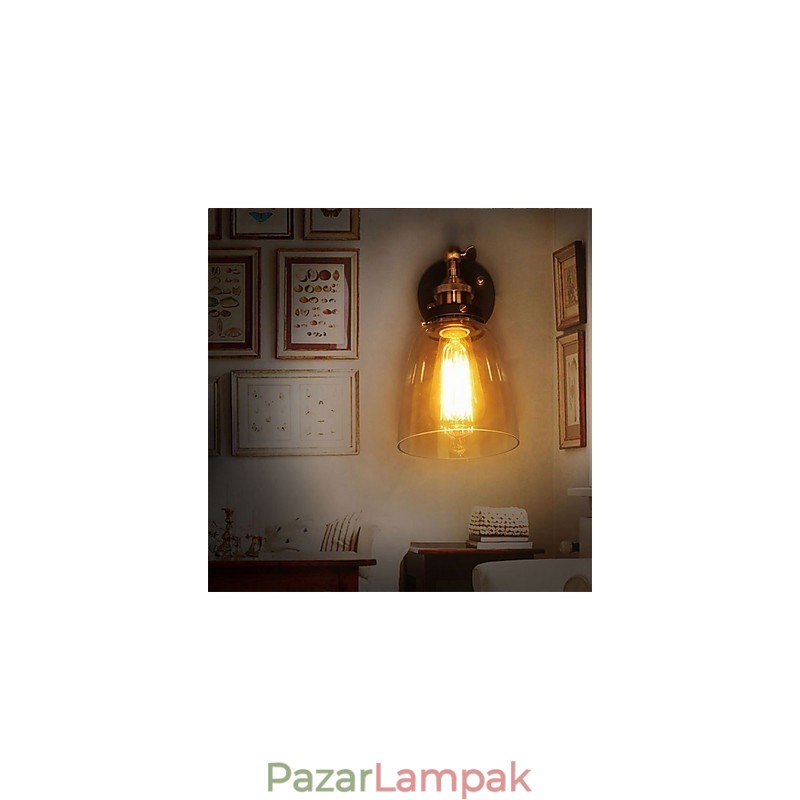 Ipari Edison Simplicity Üveg Falikar Fém talpsapka Ebédlő Tanulmány Iroda Folyosó Falra szerelhető lámpa