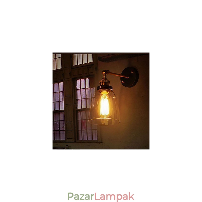 Ipari Edison Simplicity Üveg Falikar Fém talpsapka Ebédlő Tanulmány Iroda Folyosó Falra szerelhető lámpa