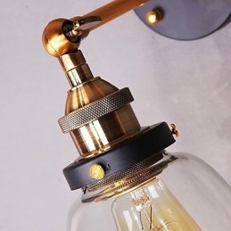 Ipari Edison Simplicity Üveg Falikar Fém talpsapka Ebédlő Tanulmány Iroda Folyosó Falra szerelhető lámpa