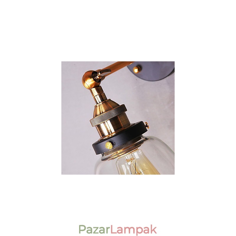 Ipari Edison Simplicity Üveg Falikar Fém talpsapka Ebédlő Tanulmány Iroda Folyosó Falra szerelhető lámpa