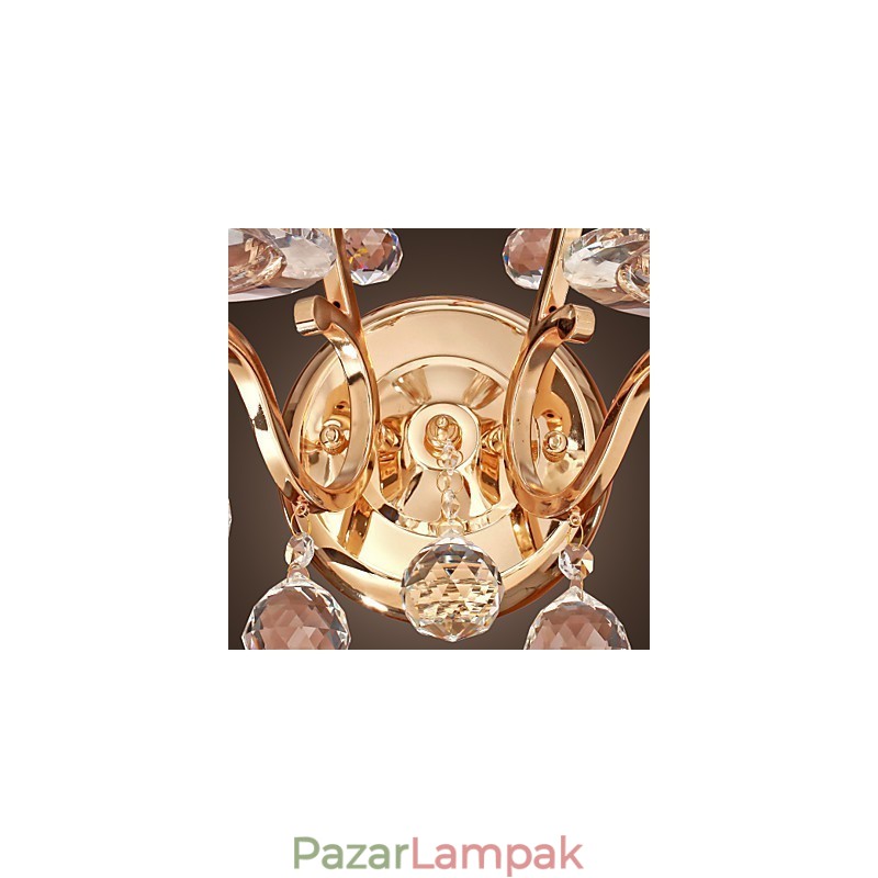 Arany kristály fali lámpa 2 lámpával