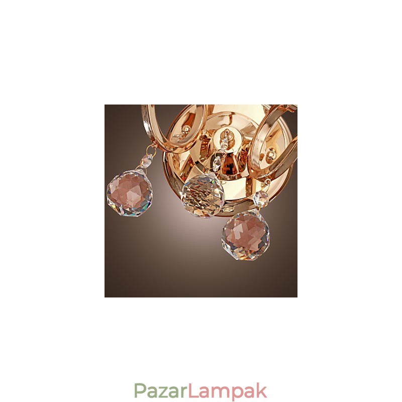 Arany kristály fali lámpa 2 lámpával