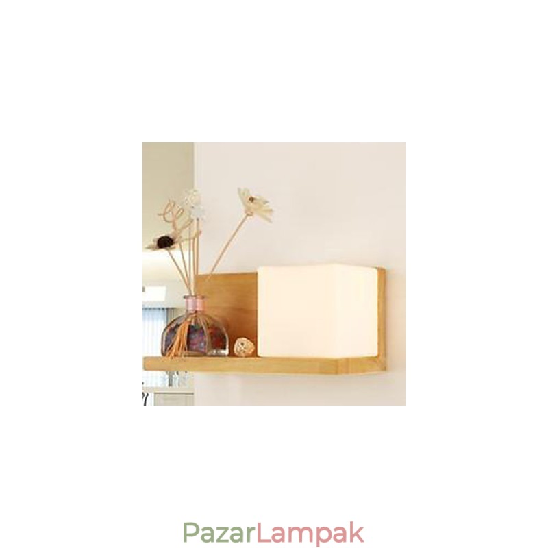 Kreatív modern és szerződéses tömörfa üveg fali lámpa