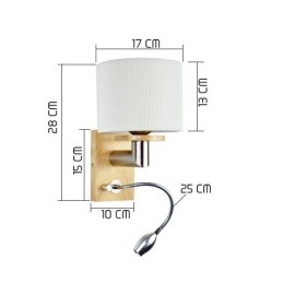 Fali lámpa egy fényű olvasólámpával