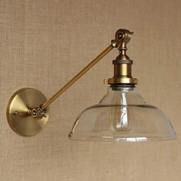A vas üveg bronz sárgaréz kar stílusú retro kreatív amerikai country hall hálószoba fali lámpa