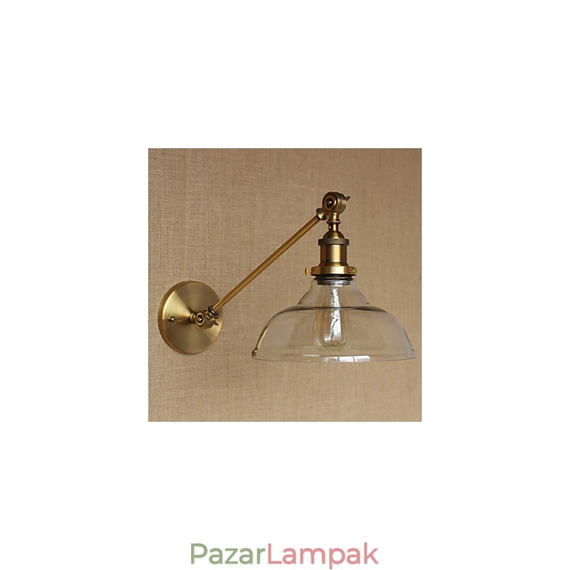 A vas üveg bronz sárgaréz kar stílusú retro kreatív amerikai country hall hálószoba fali lámpa