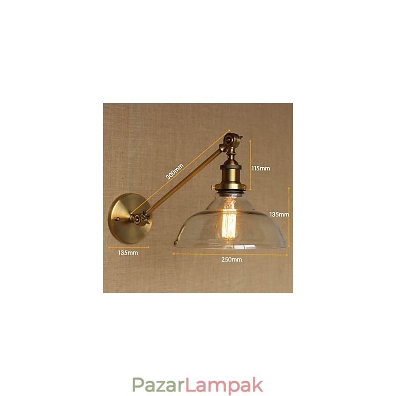 A vas üveg bronz sárgaréz kar stílusú retro kreatív amerikai country hall hálószoba fali lámpa