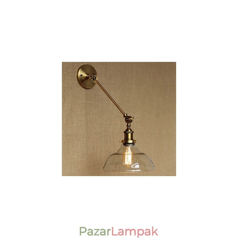 A vas üveg bronz sárgaréz kar stílusú retro kreatív amerikai country hall hálószoba fali lámpa