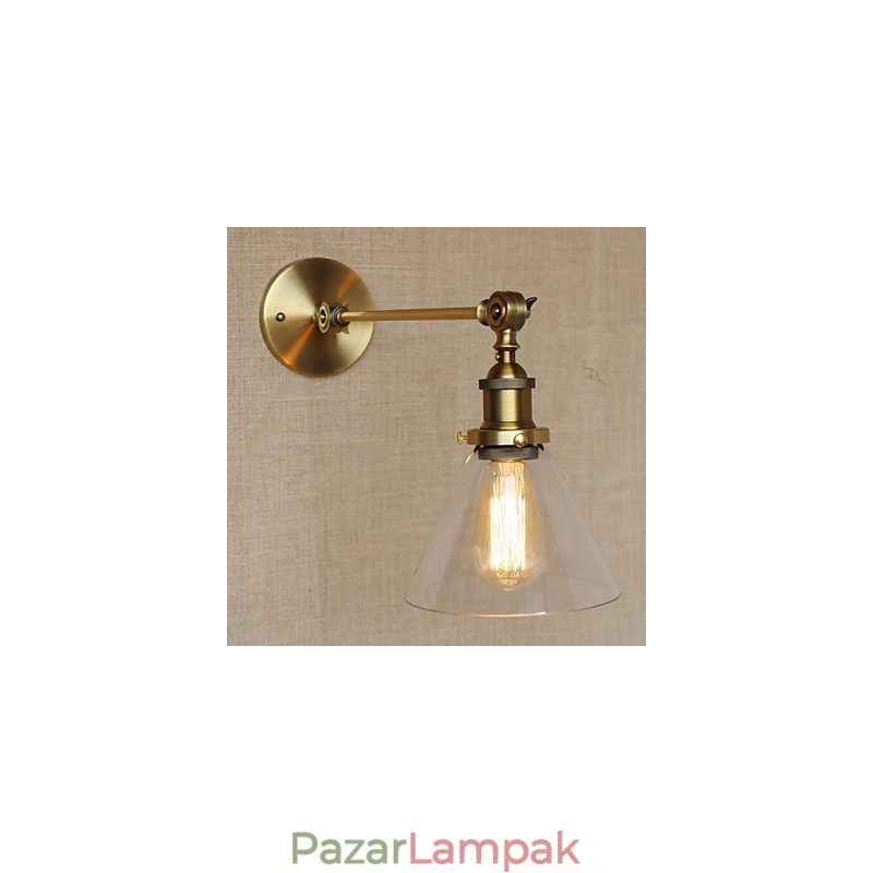 A vas üveg bronz sárgaréz kar stílusú retro kreatív amerikai country hall hálószoba fali lámpa