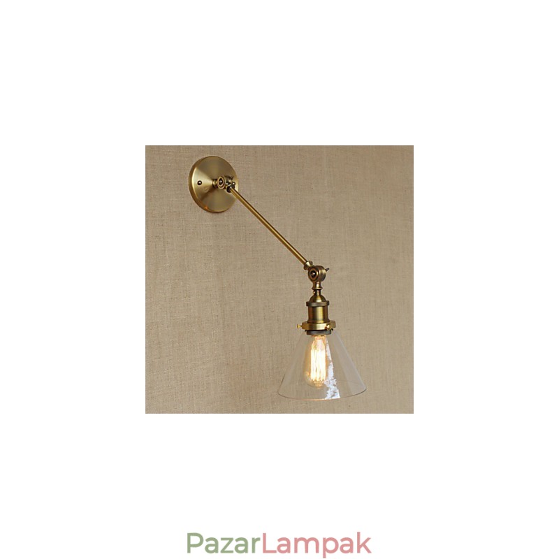 A vas üveg bronz sárgaréz kar stílusú retro kreatív amerikai country hall hálószoba fali lámpa