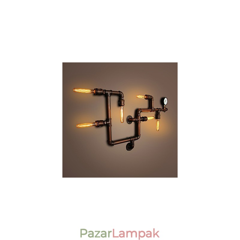 Fali lámpa Falikar 6 fényű bronz finn ipari stílusú rusztikus ház fém