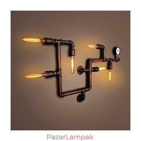 Fali lámpa Falikar 6 fényű bronz finn ipari stílusú rusztikus ház fém Fali lámpa Falikar 6 fényű bronz finn ipari stílusú rusztikus ház fém