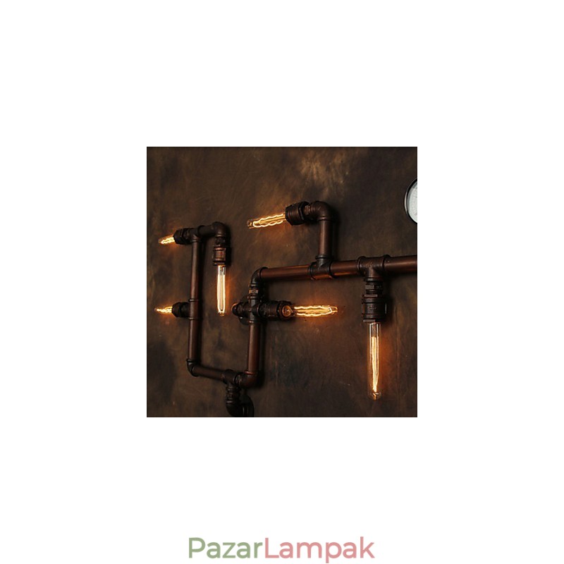 Fali lámpa Falikar 6 fényű bronz finn ipari stílusú rusztikus ház fém