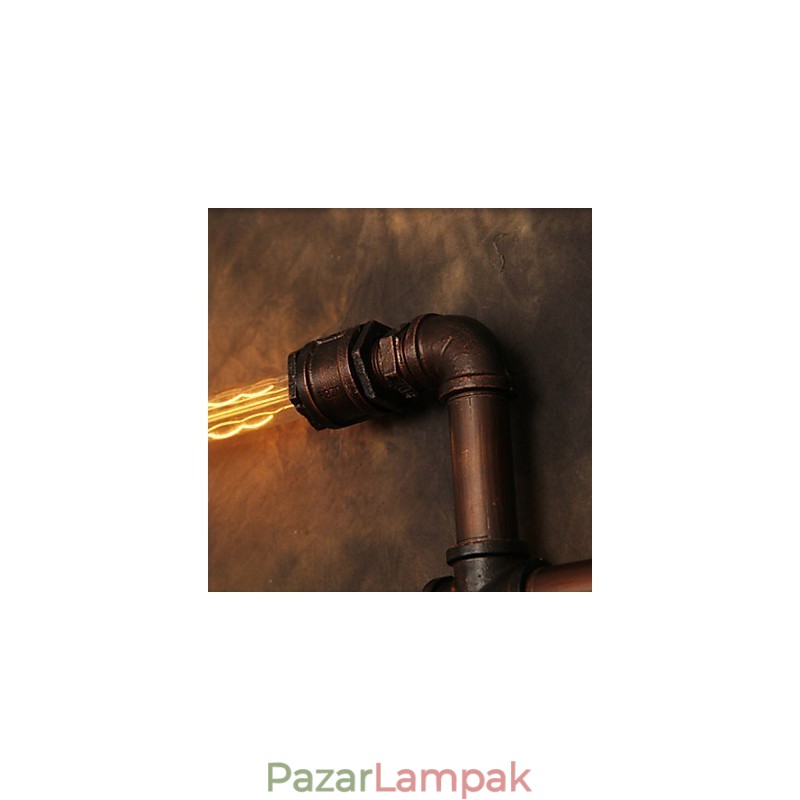 Fali lámpa Falikar 6 fényű bronz finn ipari stílusú rusztikus ház fém