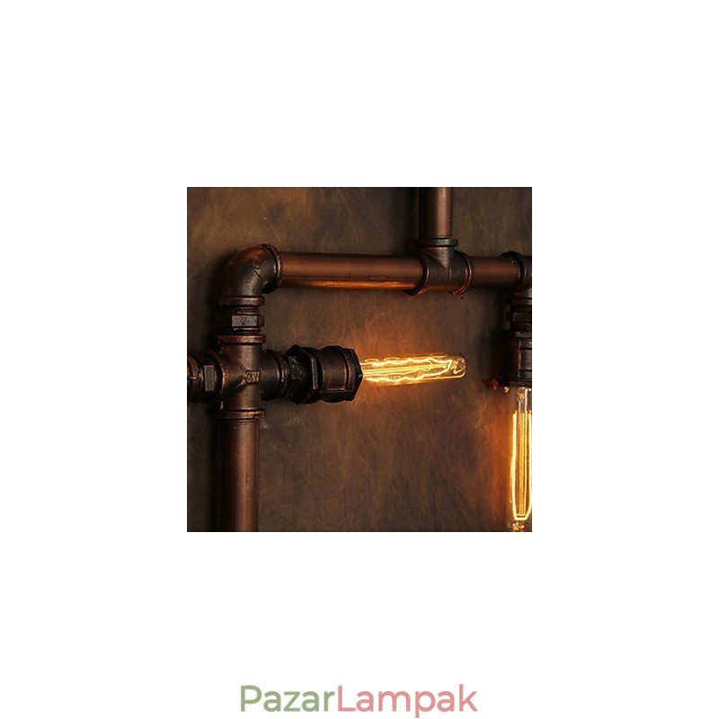 Fali lámpa Falikar 6 fényű bronz finn ipari stílusú rusztikus ház fém